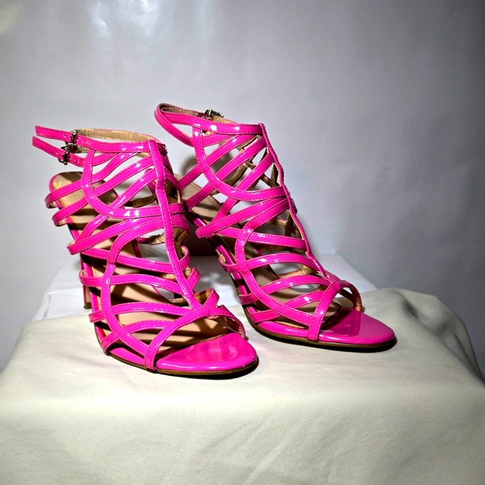 GUESS - Pink strappy Stiletto - size 8 - lightly worn, great condition